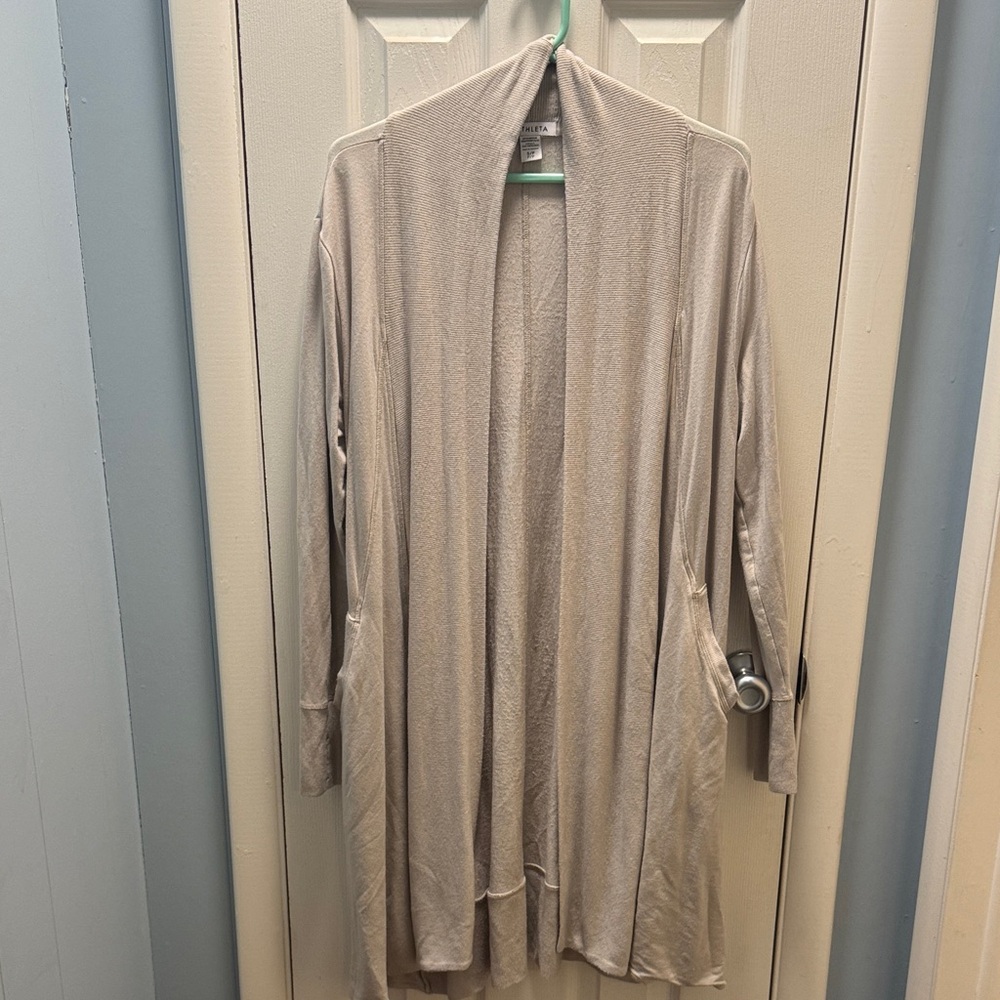 Athleta Light Gray Open Front Cardigan